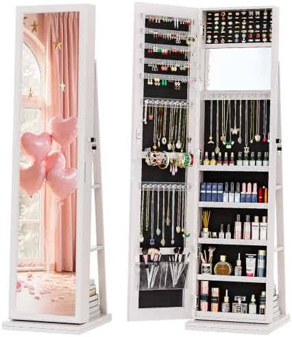 Full Length Mirror Jewelry Armoire - Armoire à bijoux 4-en-1, armoire à
