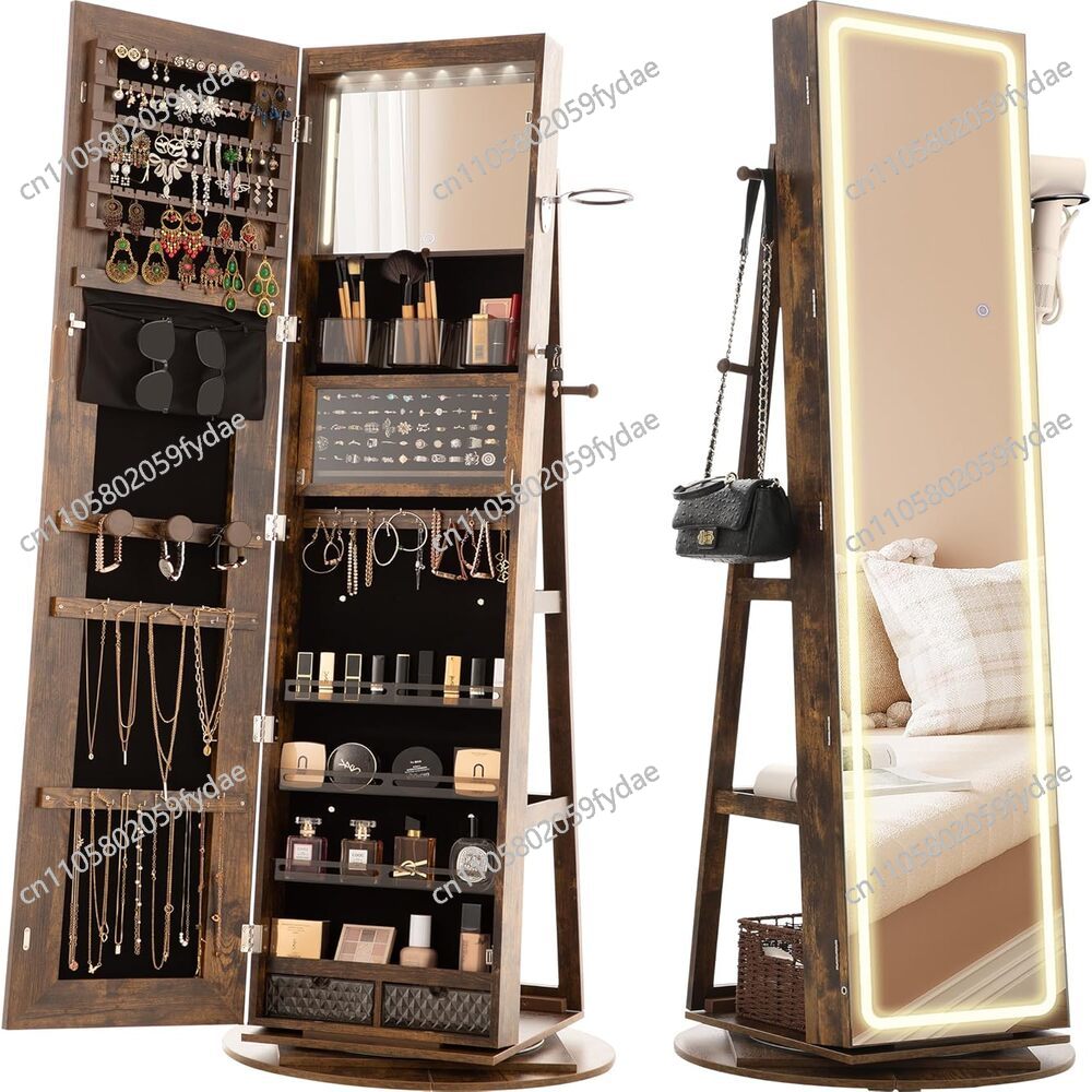 Full Length Mirror Jewelry Armoire - Armoire à bijoux avec miroir, sur