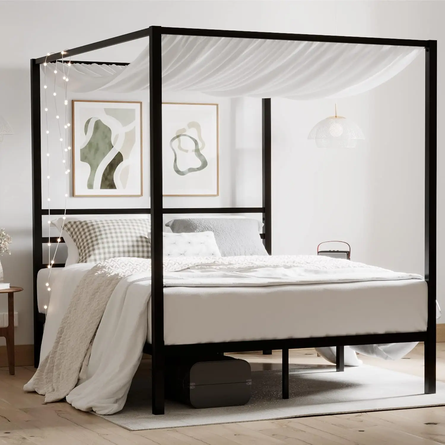 Canopy Bed Frame Metal Queen - Cadre de lit à baldaquin en