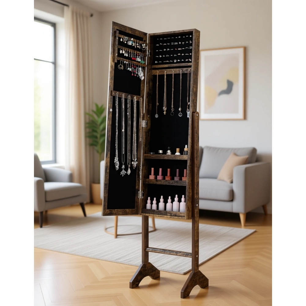 Full Length Mirror Jewelry Armoire - Armoire à bijoux avec miroir pleine