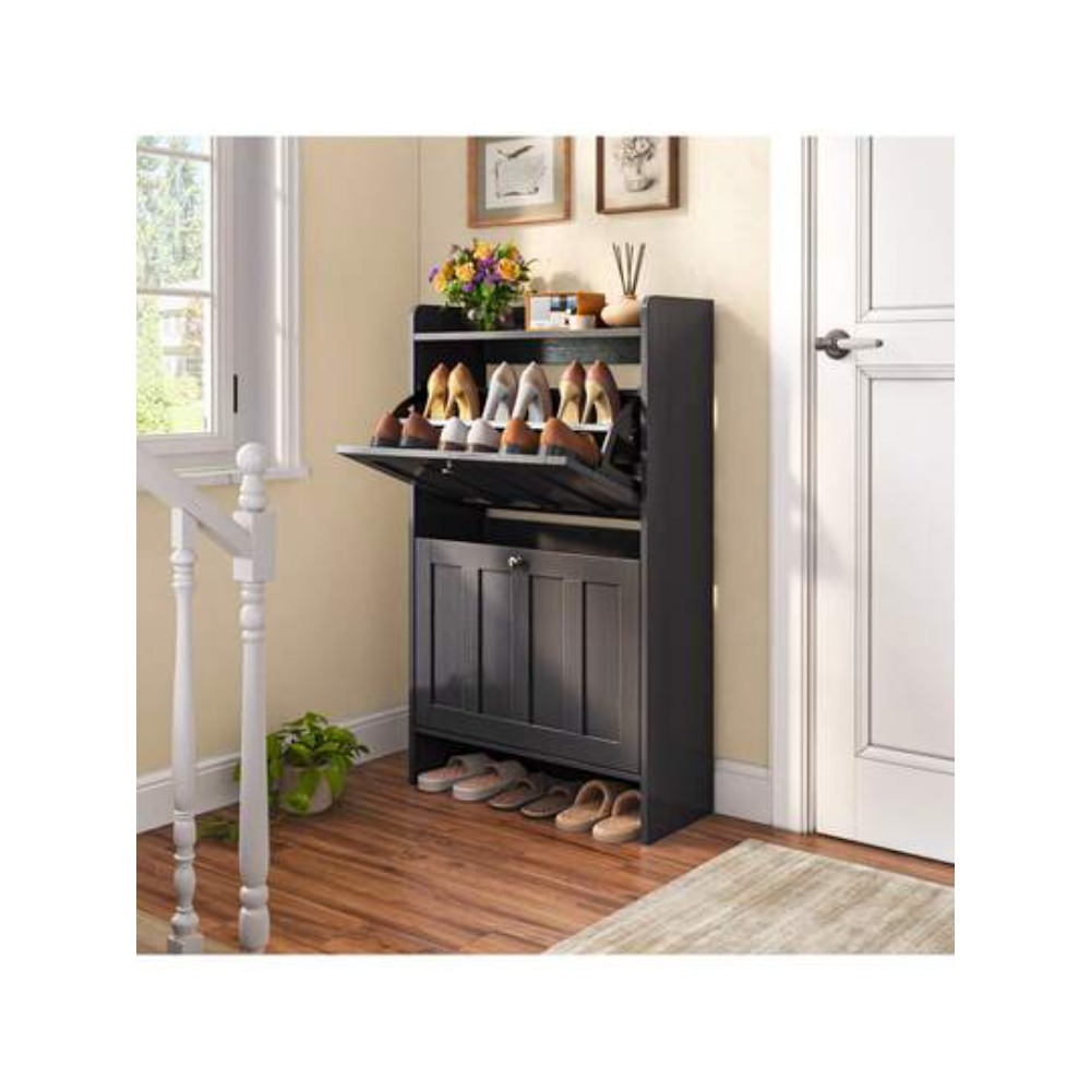 Shoe Rack Cabinet Narrow Entryway - Meuble à chaussures étroit autoportant avec