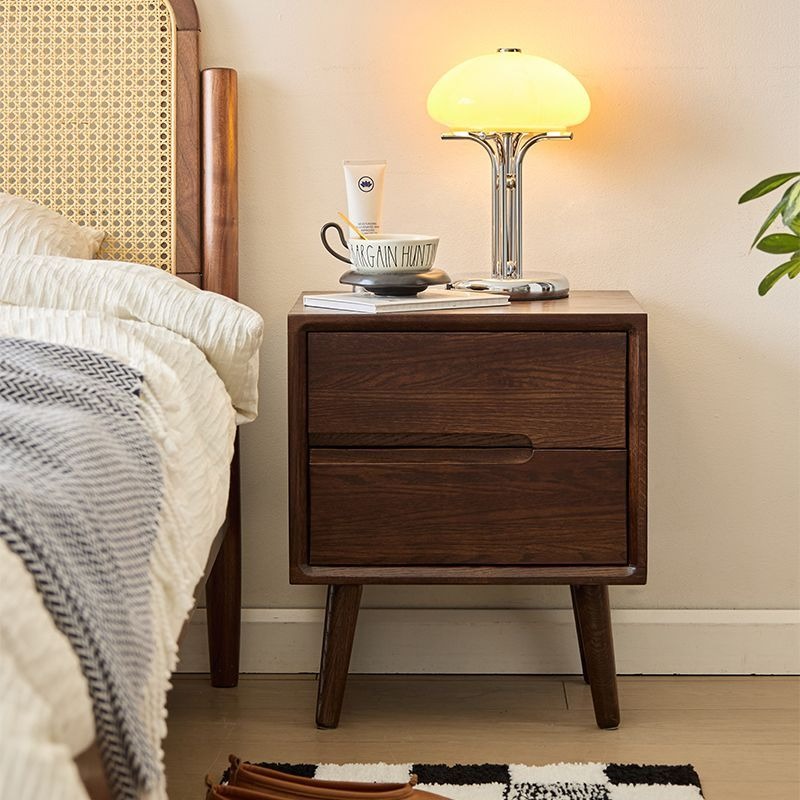 Solid Wood Nightstand 2 Drawers - Tables de chevet en bois tables