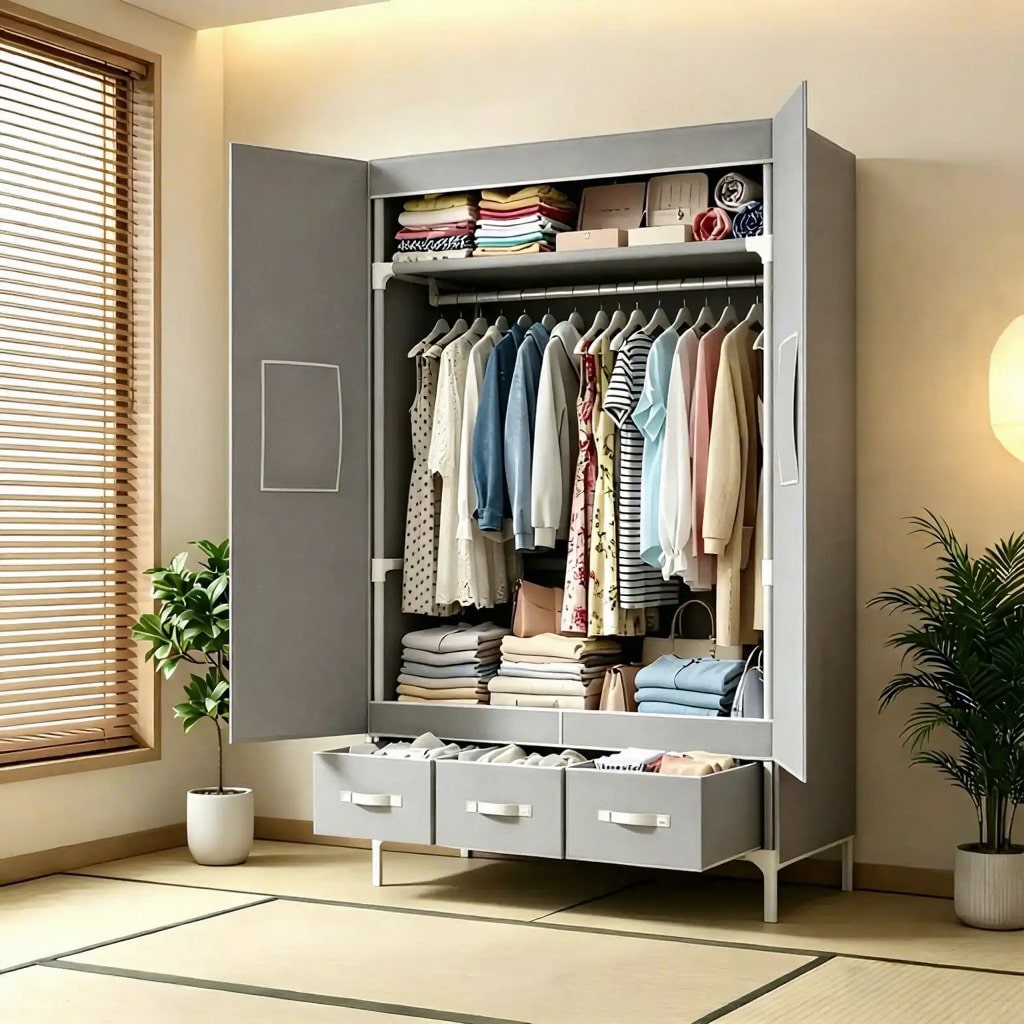 Wardrobe Closet Portable Fabric Cover - Armoire portable, organisateur de vêtements de