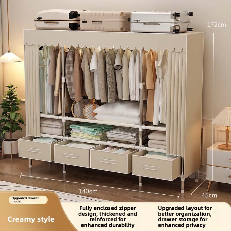 Wardrobe Closet Portable Fabric Cover - Armoire Portable avec Housse, Penderie Pliable