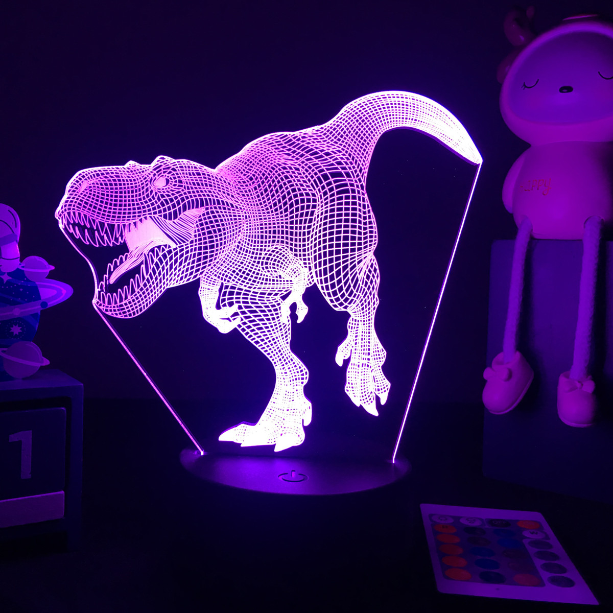 Floating Nightstand With Led Light - Veilleuse LED dinosaure 3D pour enfants,