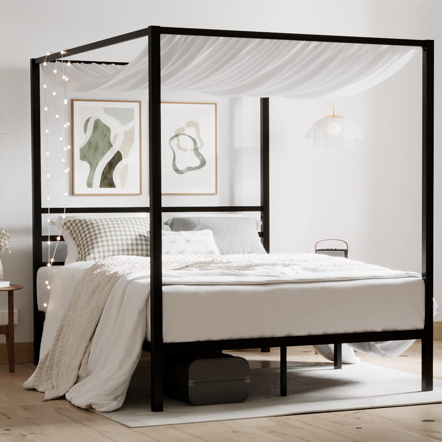Canopy Bed Frame Metal Queen - Cadre de lit à baldaquin en