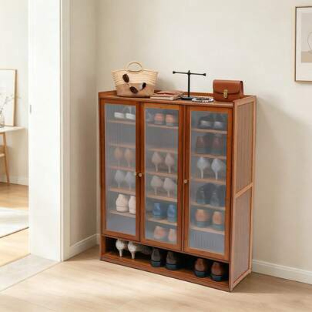 Shoe Rack Cabinet Narrow Entryway - Meuble à chaussures 8 niveaux, 3