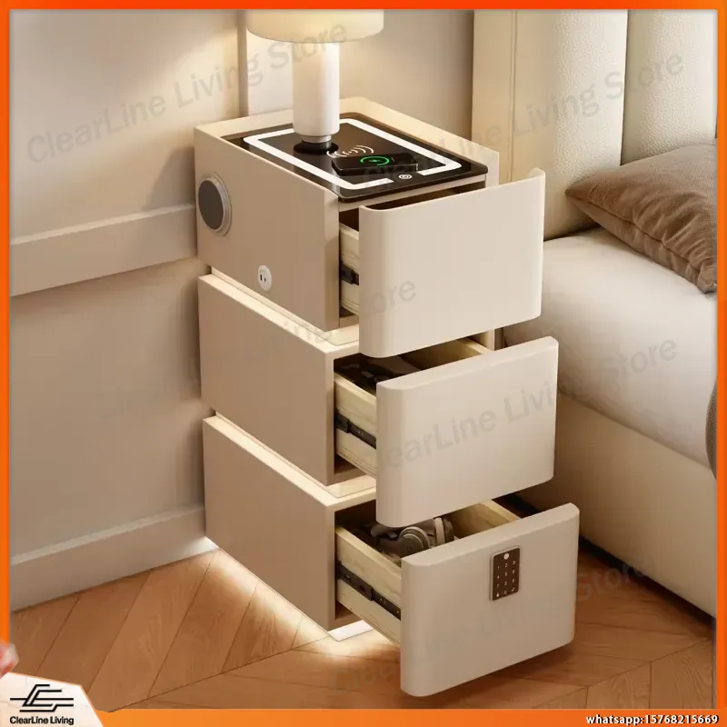 Floating Nightstand With Led Light - Table de chevet flottante ultra-étroite à