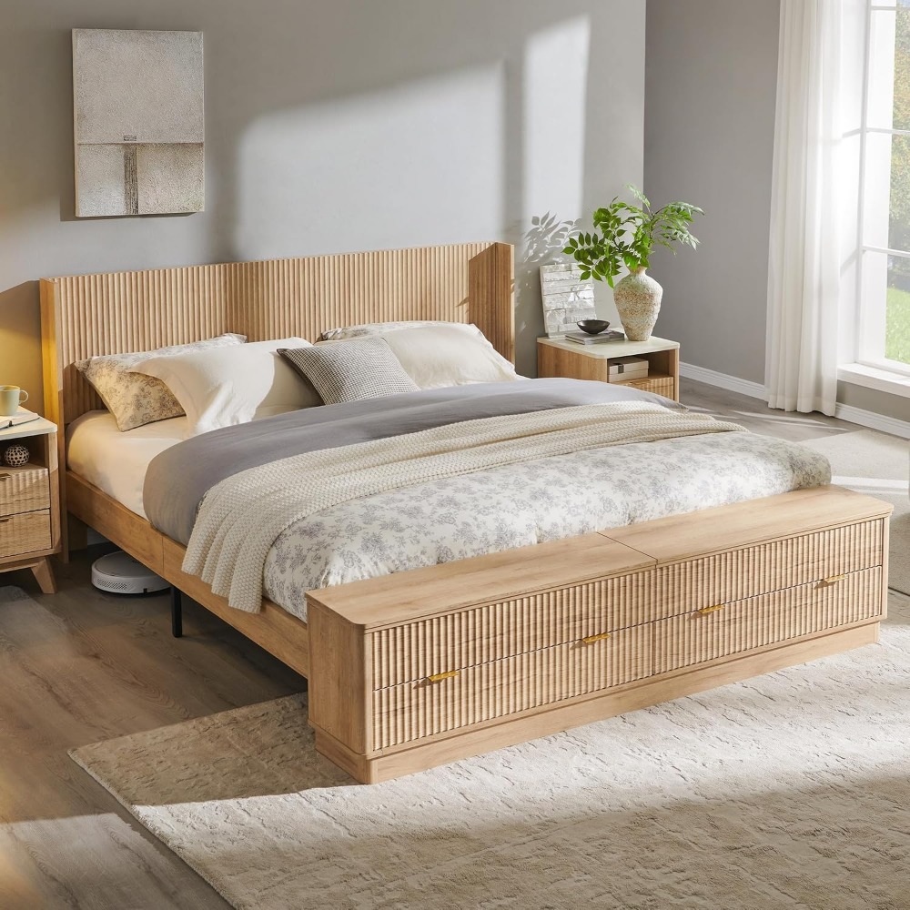Cadre de lit King Size avec ba - King Size Bed Frame With Storage Drawers avis et prix