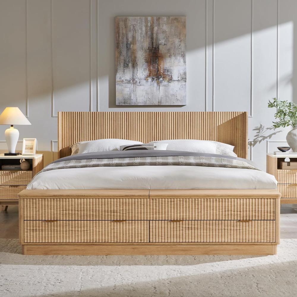 Cadre de lit King Size avec ba - King Size Bed Frame With Storage Drawers avis et prix