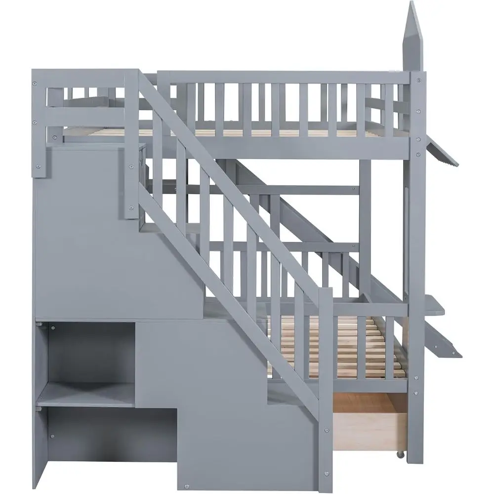 Lit superposé double avec esca - Bunk Bed With Stairs And Slide avis et prix