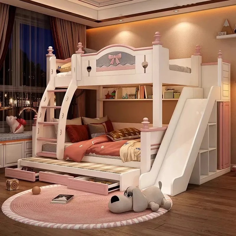 Lit superposé en bois massif p - Bunk Bed With Stairs And Slide avis et prix