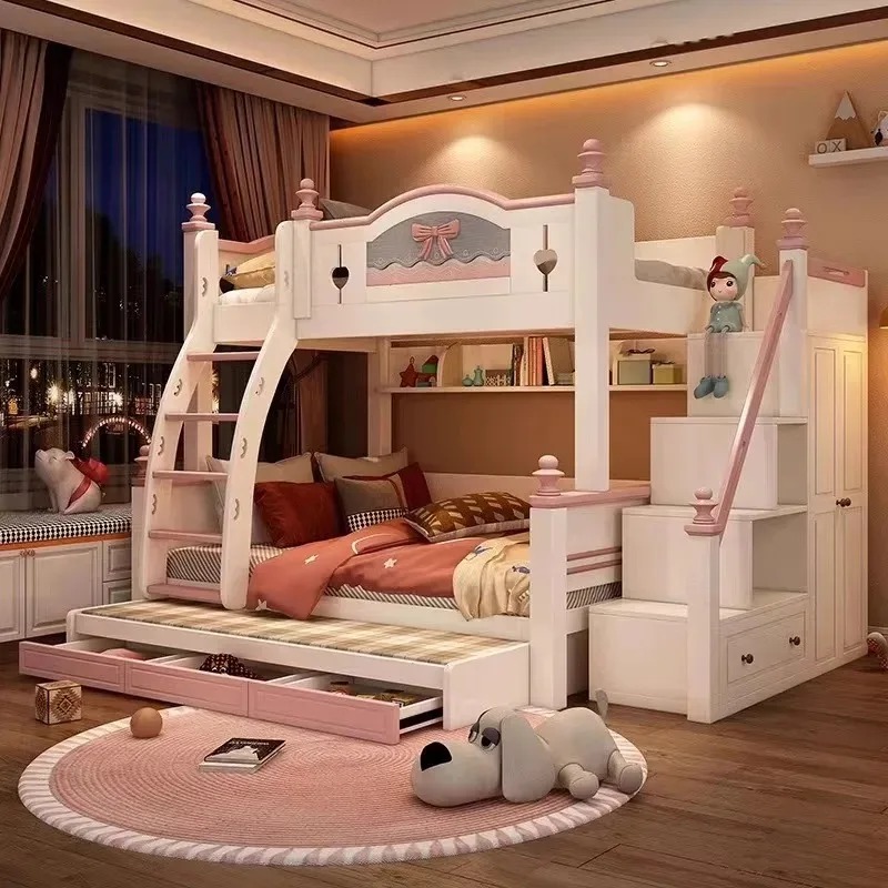 Lit superposé en bois massif p - Bunk Bed With Stairs And Slide avis et prix