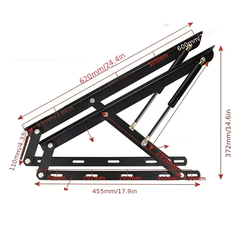 2 pièces Mécanisme de levage d - Gas Lift Storage Bed Hydraulic avis et prix
