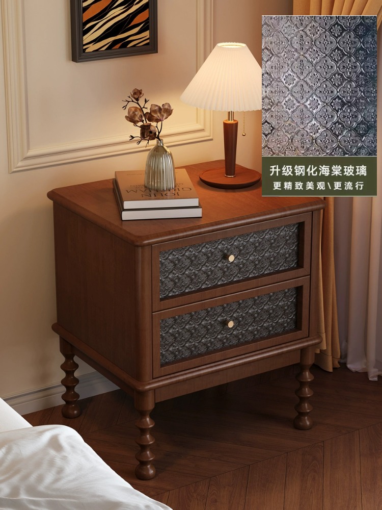 Tables de chevet vintage en ve - Solid Wood Nightstand 2 Drawers avis et prix