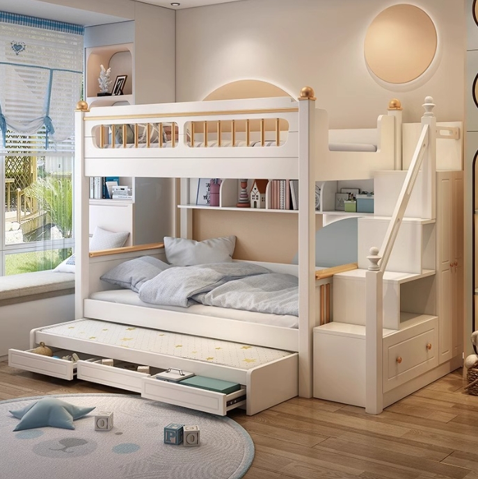 Lit superposé pour enfant en b - Bunk Bed With Stairs And Slide avis et prix