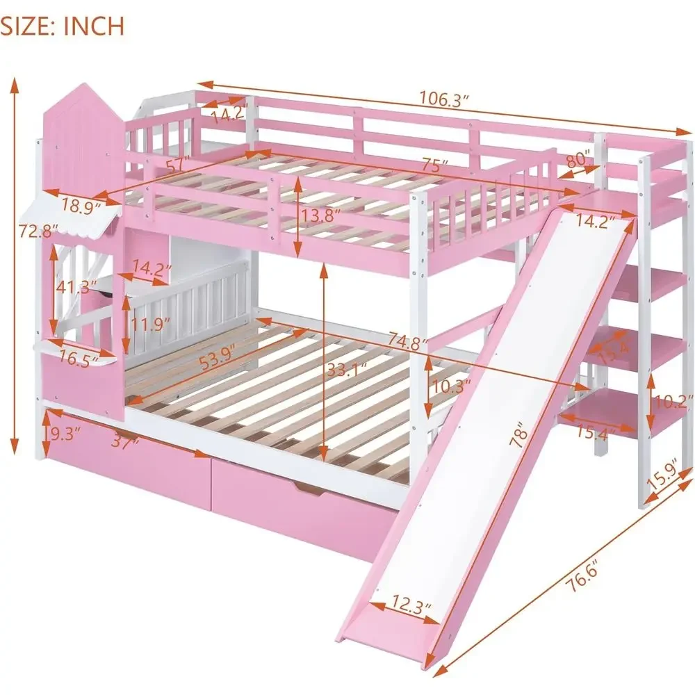 Lit superposé pour enfants ave - Bunk Bed With Stairs And Slide avis et prix