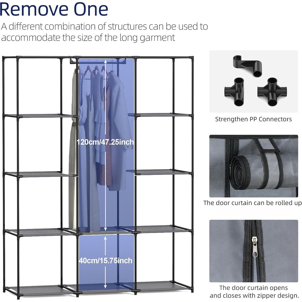 Armoire portable, penderie ave - Wardrobe Closet Portable Fabric Cover avis et prix