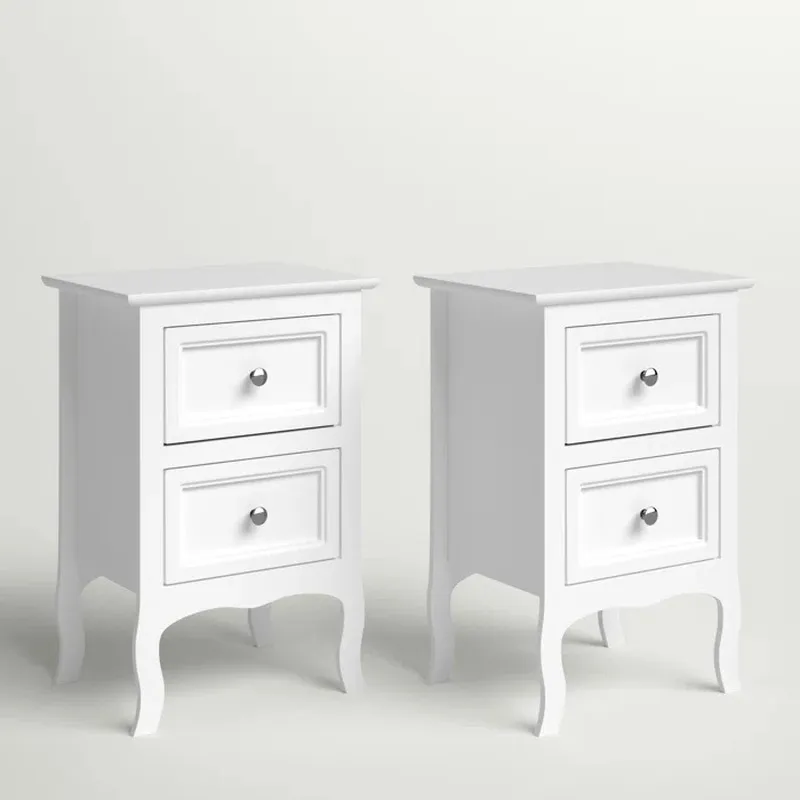 Table de chevet rétro en bois  - Solid Wood Nightstand 2 Drawers avis et prix