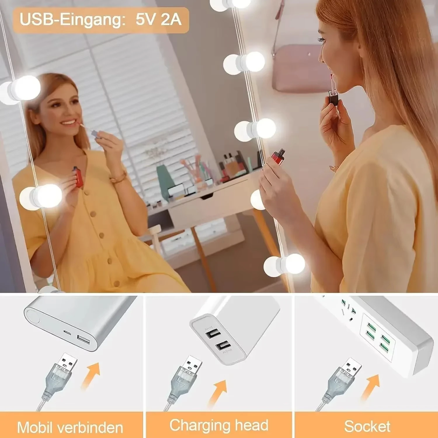 Kit d'éclairage de miroir de v - Dressing Table Vanity With Lighted Mirror avis et prix
