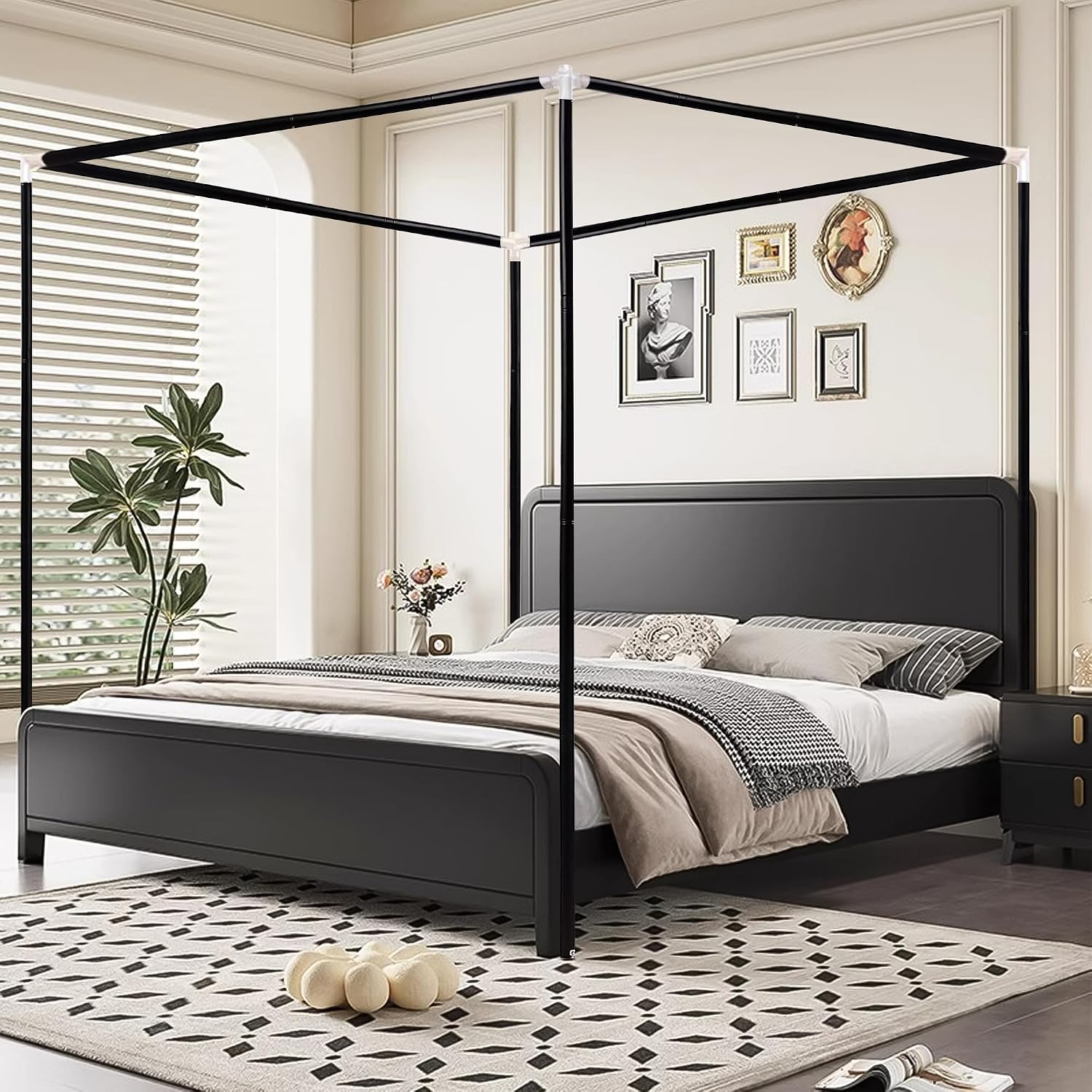 Cadre de lit à baldaquin en ac - Canopy Bed Frame Metal Queen avis et prix