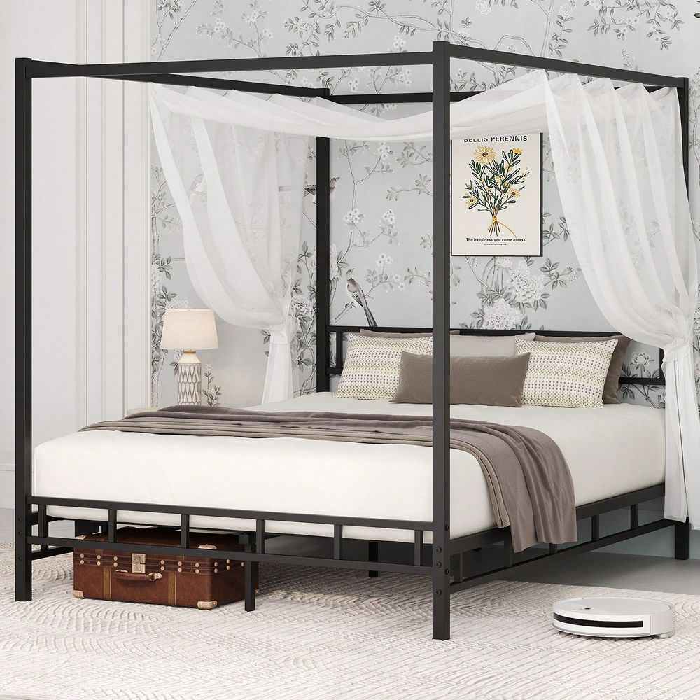 Cadre de lit en métal avec bal - Canopy Bed Frame Metal Queen avis et prix