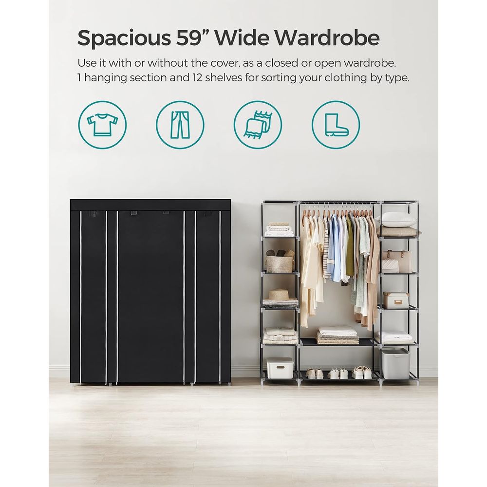 Armoire de rangement portable, - Wardrobe Closet Portable Fabric Cover avis et prix
