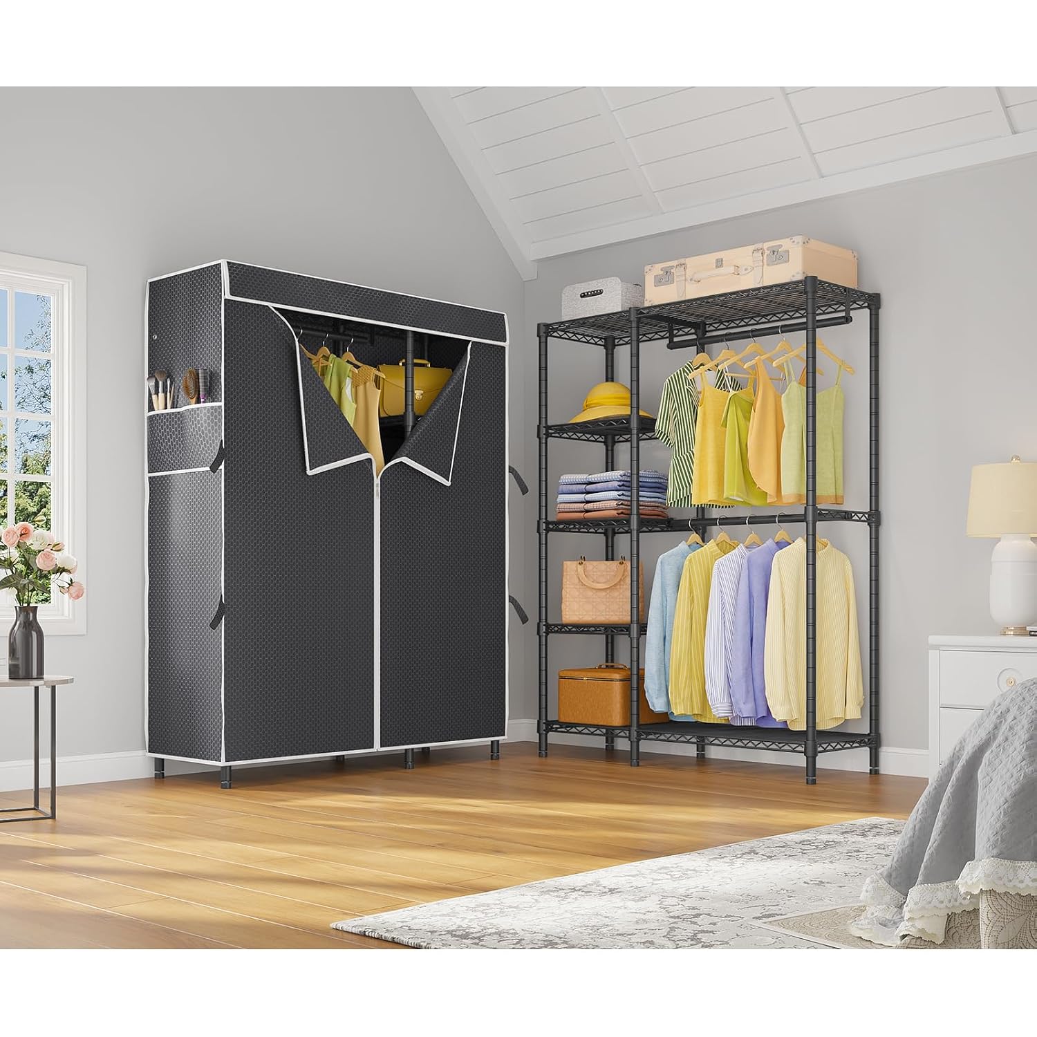 Armoire portable robuste avec  - Wardrobe Closet Portable Fabric Cover avis et prix