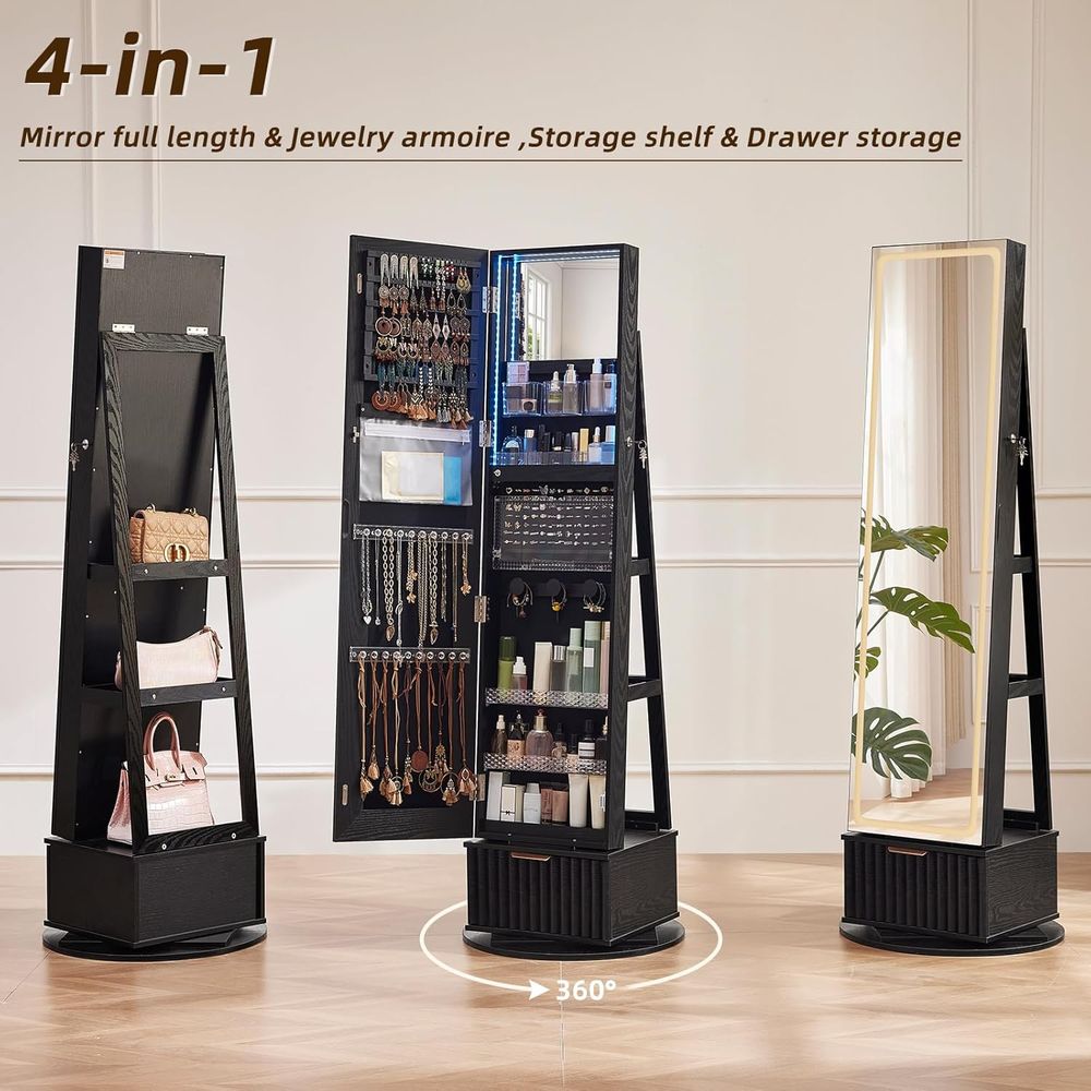 360 °   Armoire à bijoux pivot - Full Length Mirror Jewelry Armoire avis et prix