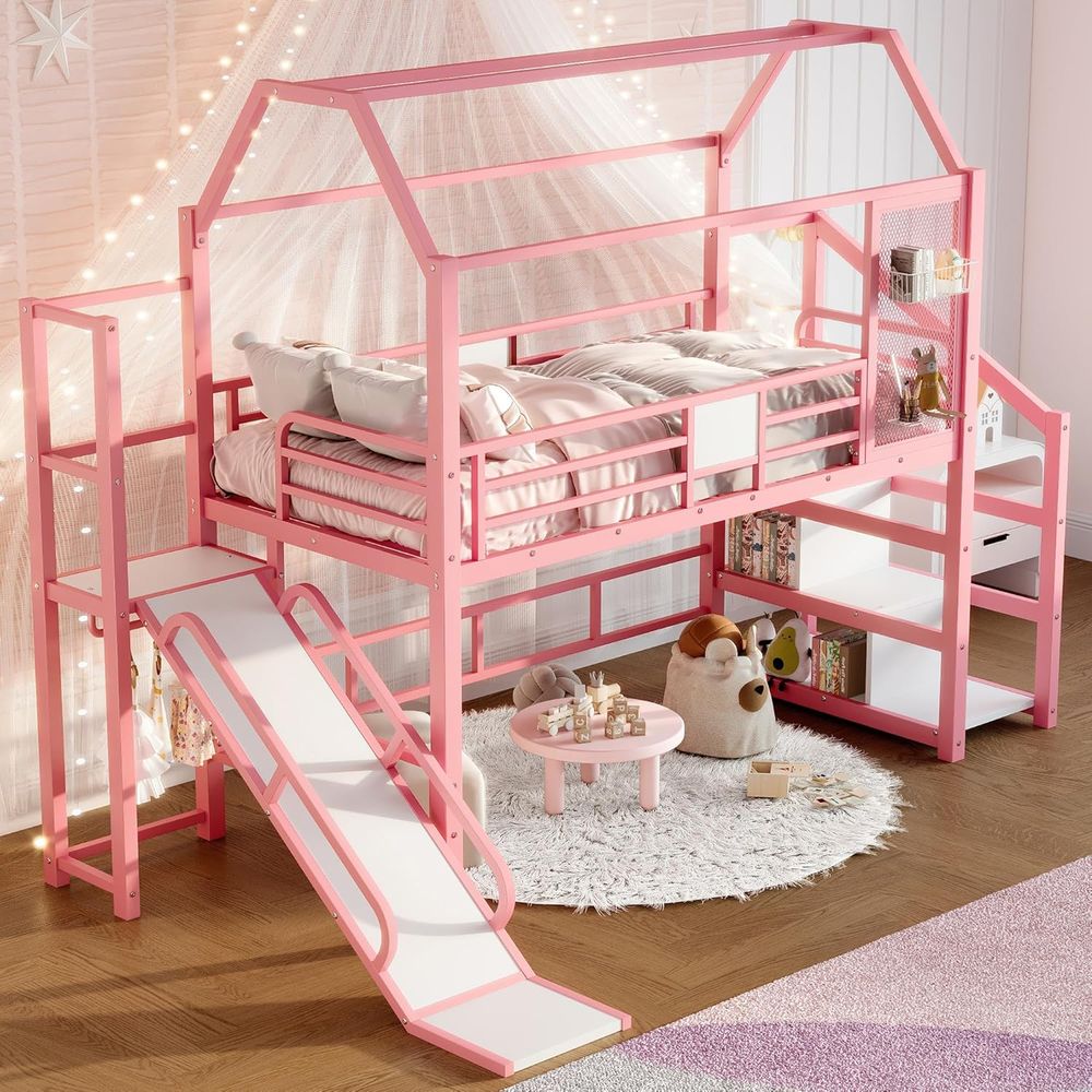 Lit superposé en métal pour de - Bunk Bed With Stairs And Slide avis et prix