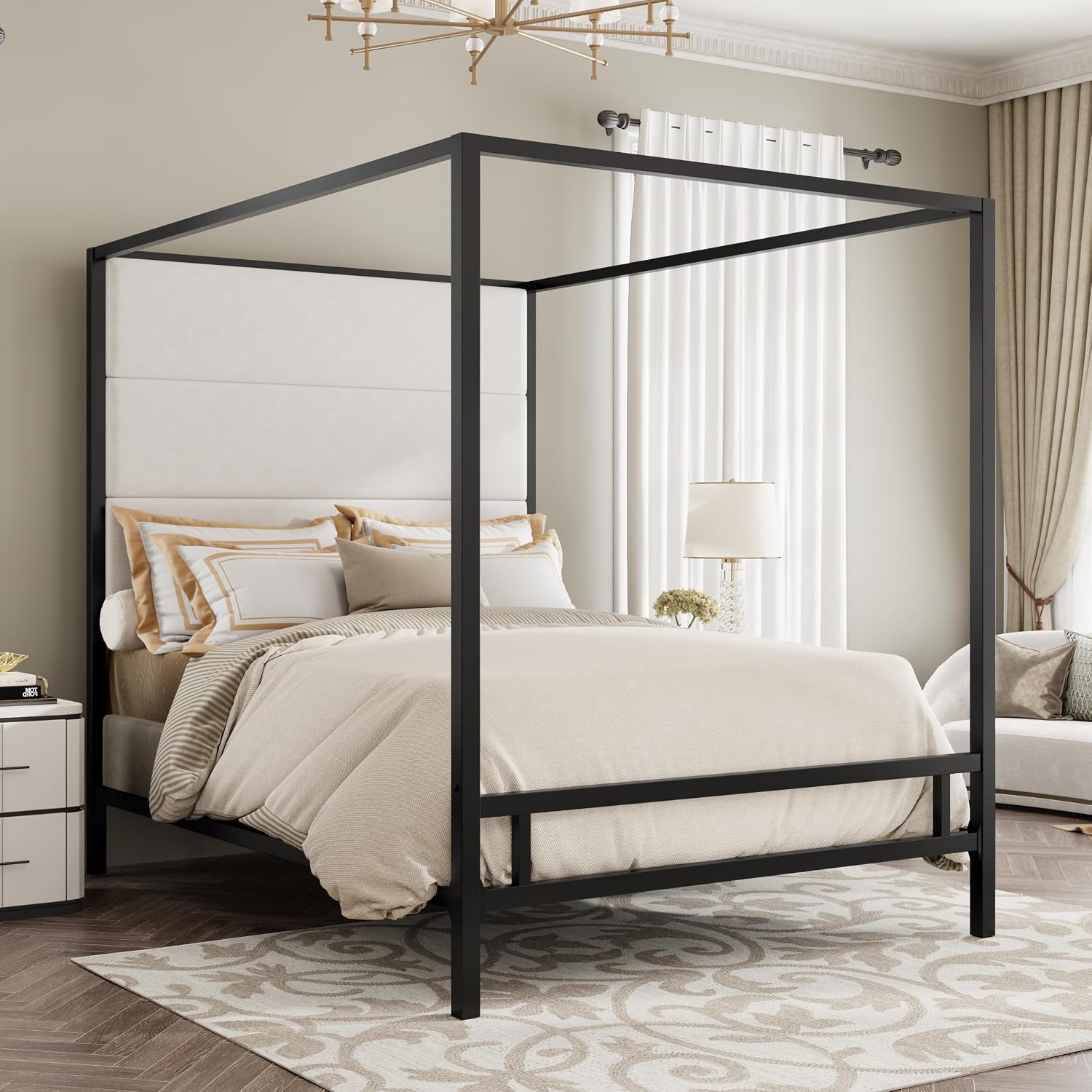 Cadre de lit à baldaquin Queen - Canopy Bed Frame Metal Queen avis et prix
