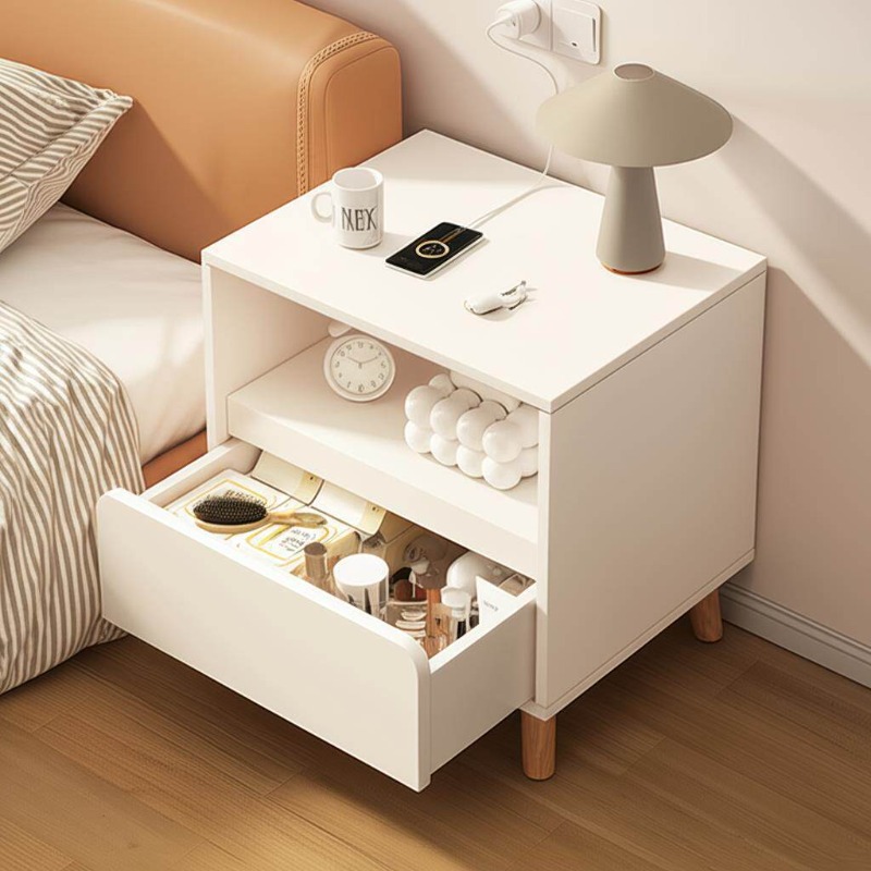 Table de chevet blanche avec t - Solid Wood Nightstand 2 Drawers avis et prix