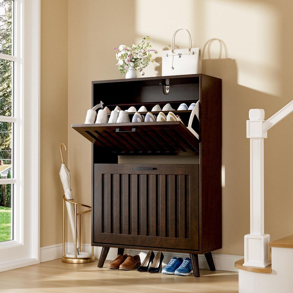 Meuble de rangement pour chaus - Shoe Rack Cabinet Narrow Entryway avis et prix
