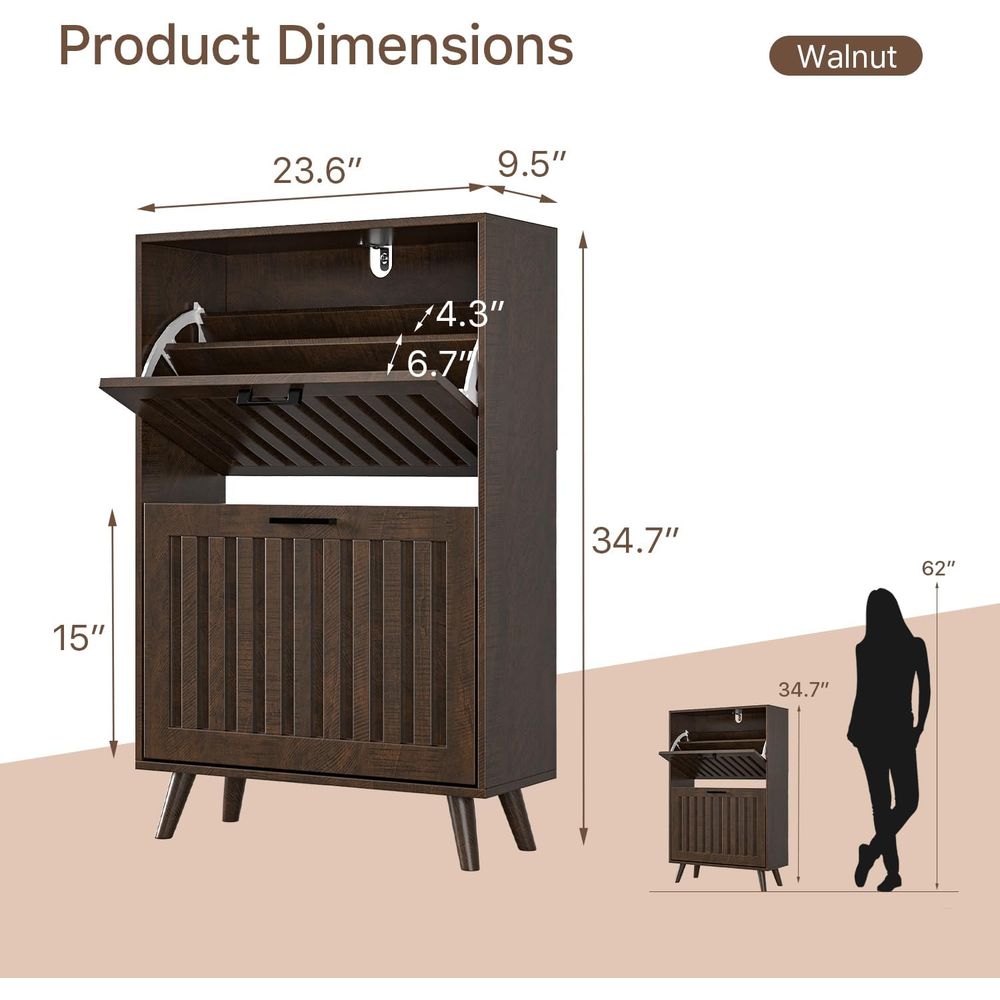 Meuble de rangement pour chaus - Shoe Rack Cabinet Narrow Entryway avis et prix