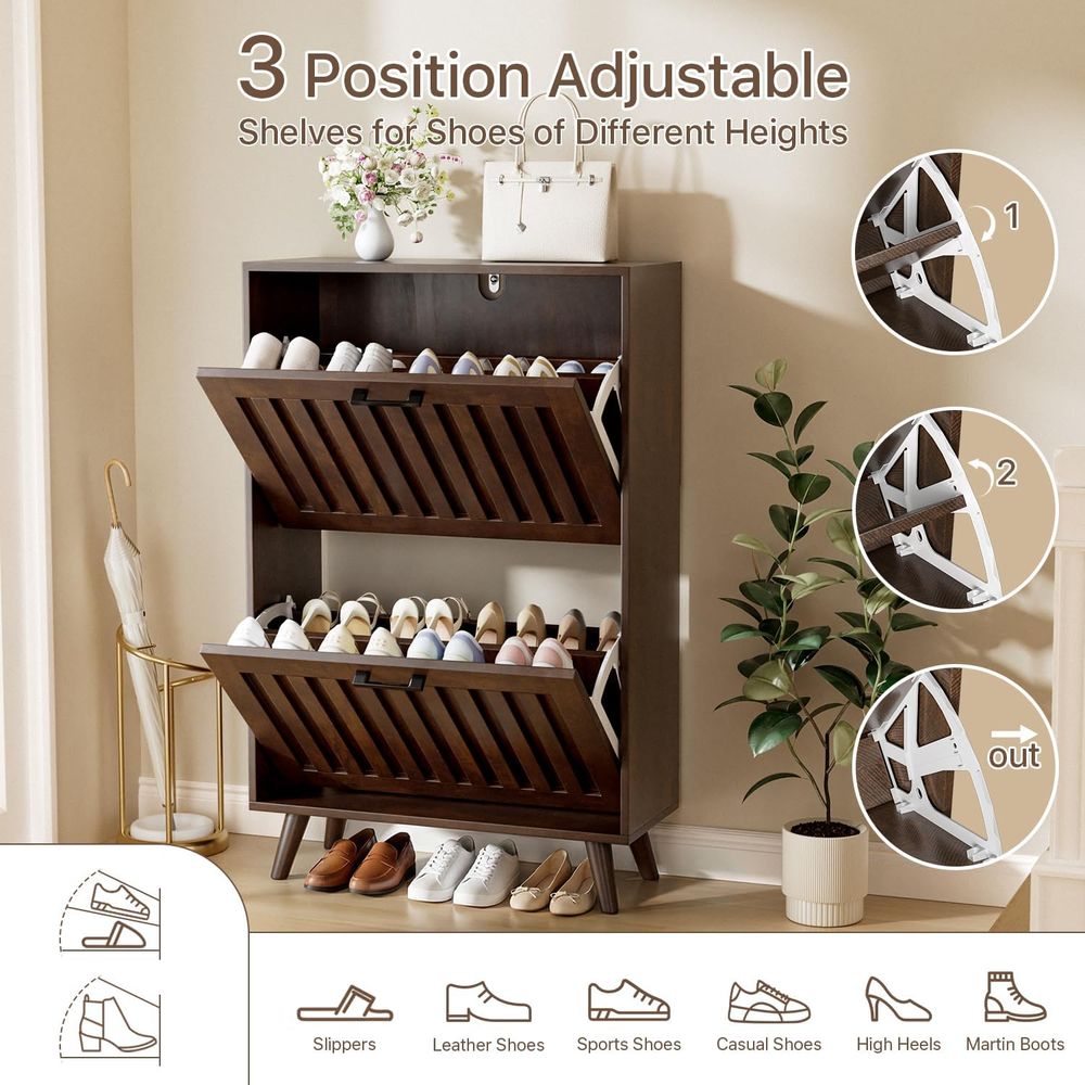Meuble de rangement pour chaus - Shoe Rack Cabinet Narrow Entryway avis et prix