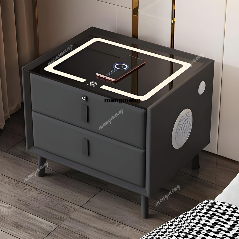 Table de chevet intelligente e - Solid Wood Nightstand 2 Drawers avis et prix