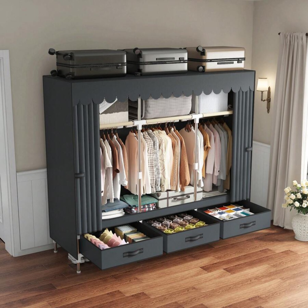 Armoire portable, cadre en aci - Wardrobe Closet Portable Fabric Cover avis et prix