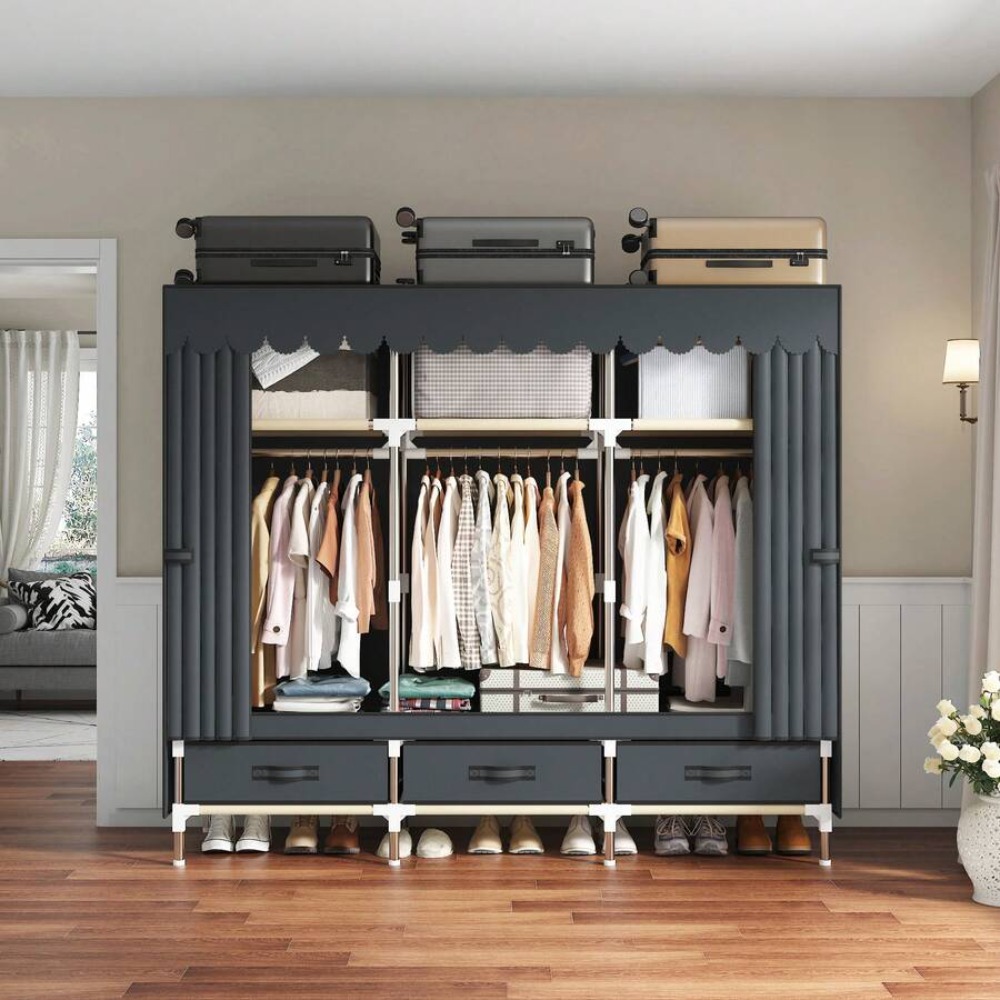 Armoire portable, cadre en aci - Wardrobe Closet Portable Fabric Cover avis et prix