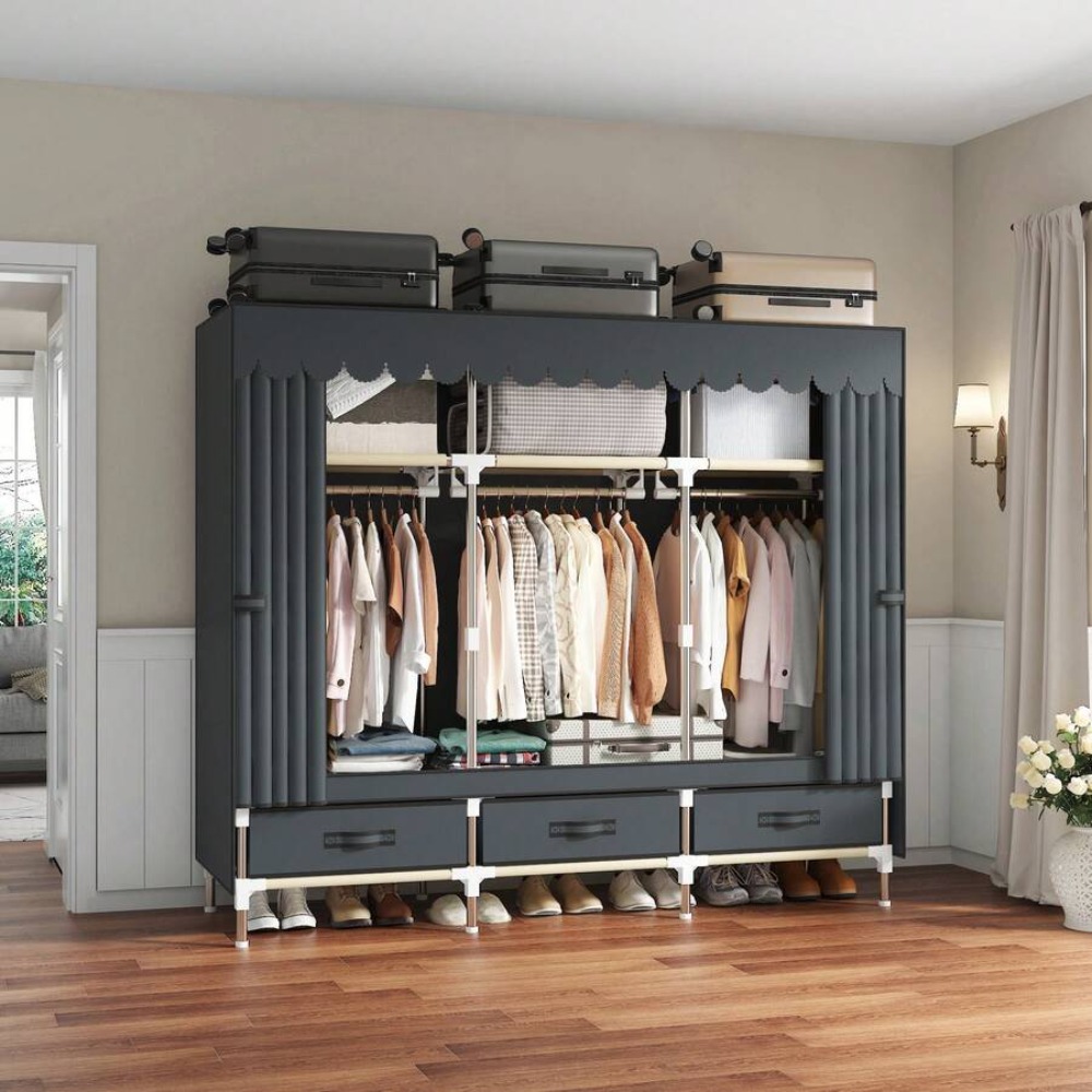 Armoire portable, cadre en aci - Wardrobe Closet Portable Fabric Cover avis et prix