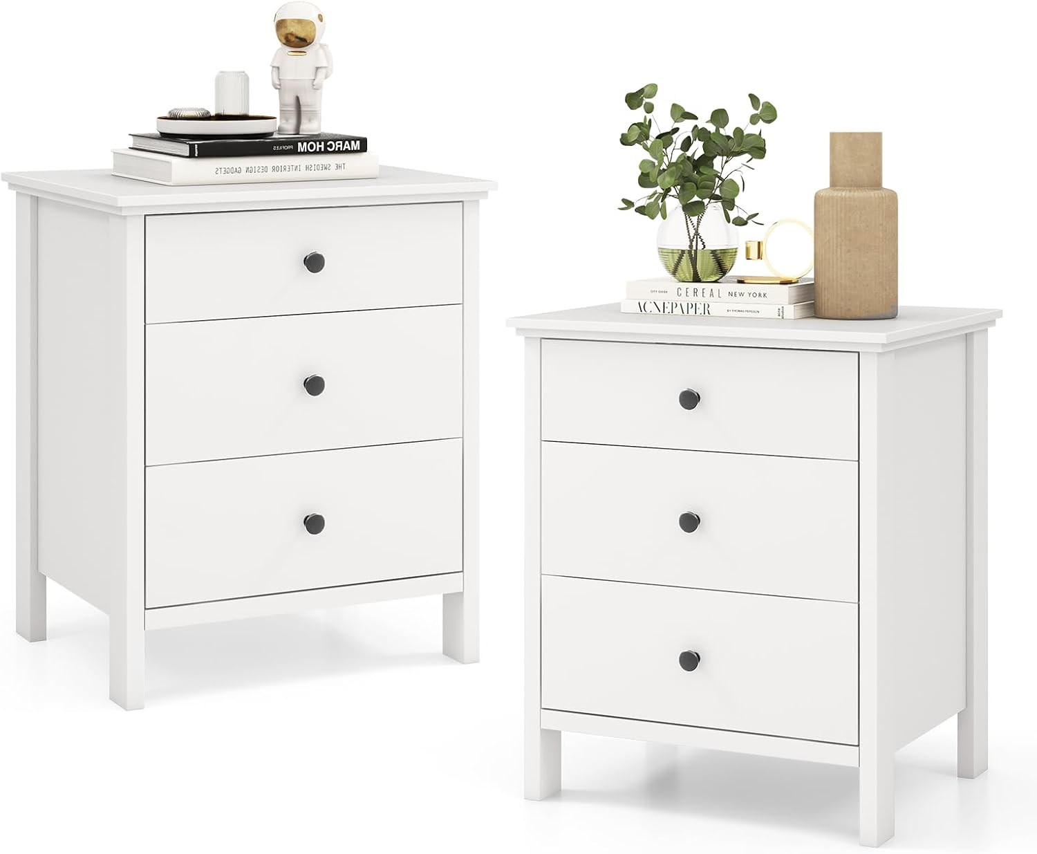 Table de chevet avec 3 tiroirs - Solid Wood Nightstand 2 Drawers avis et prix