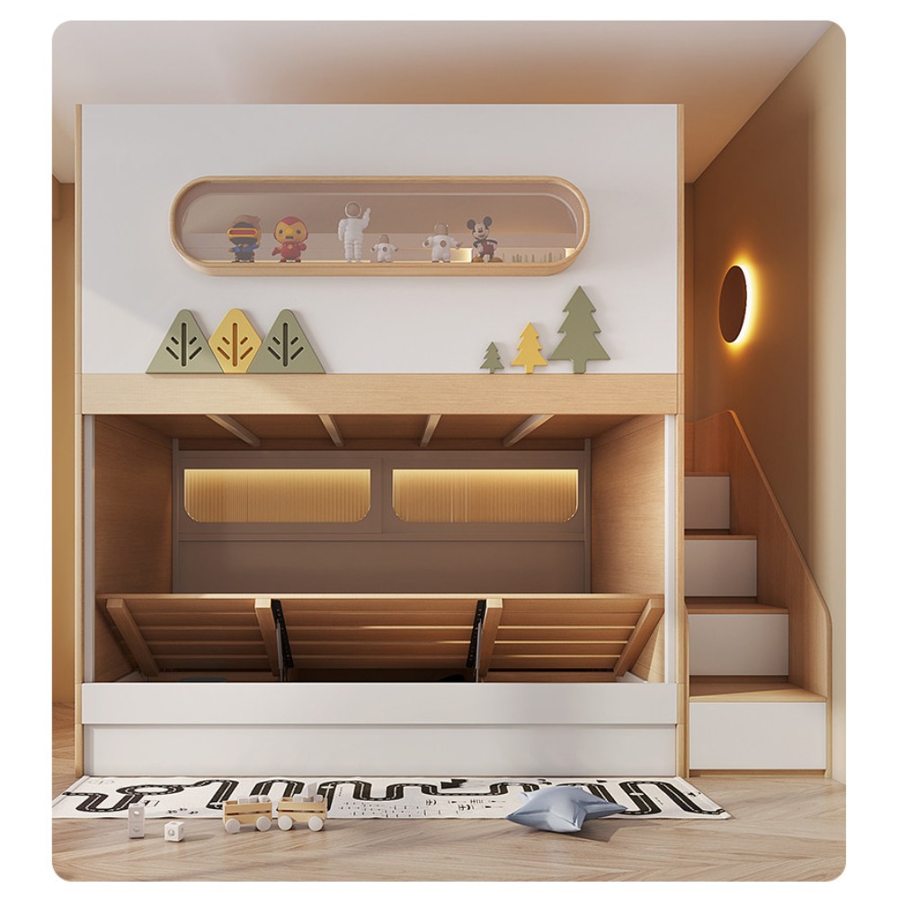 Lit superposé cabane spatiale  - Bunk Bed With Stairs And Slide avis et prix
