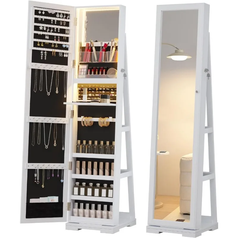 Armoire à bijoux LED avec miro - Full Length Mirror Jewelry Armoire avis et prix