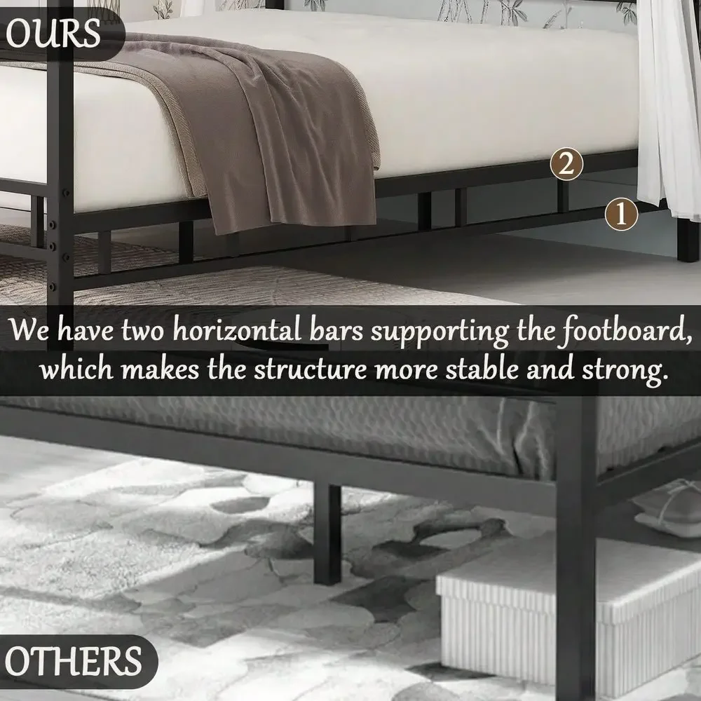 Cadre de lit à baldaquin en mé - Canopy Bed Frame Metal Queen avis et prix