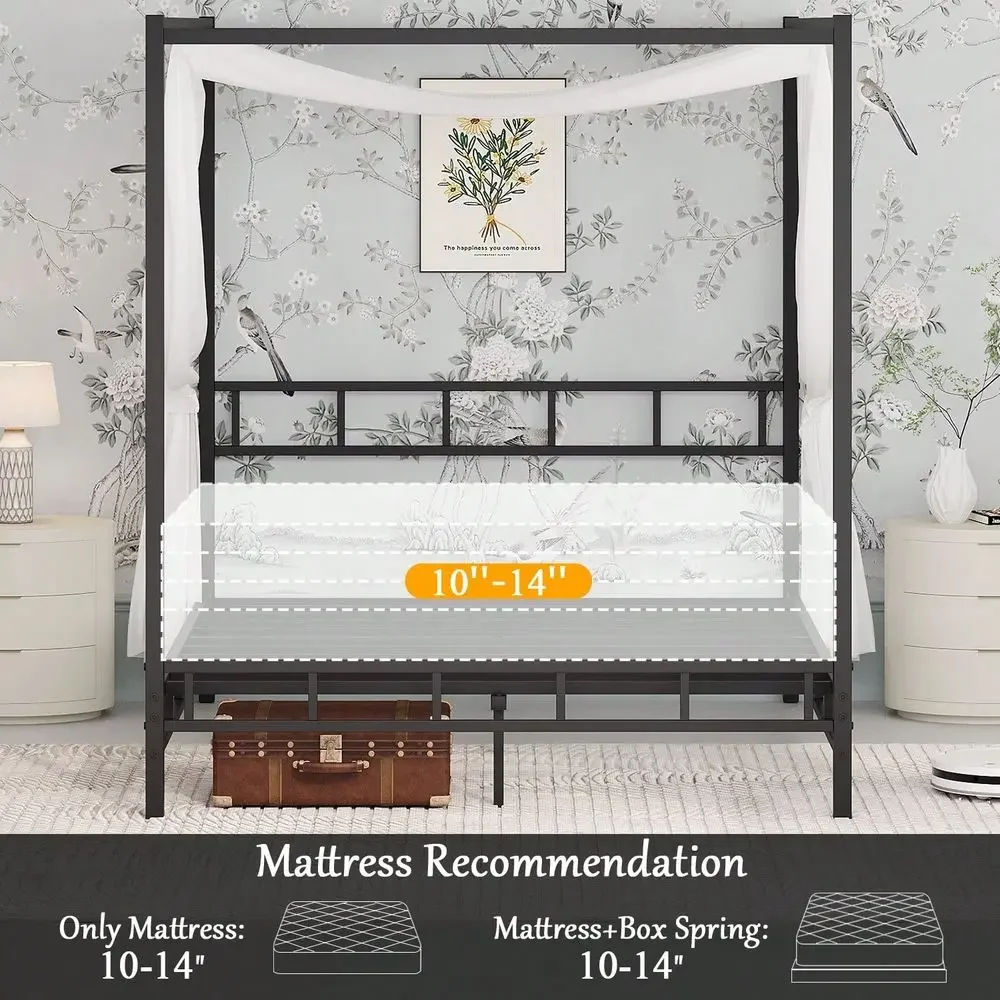 Cadre de lit à baldaquin en mé - Canopy Bed Frame Metal Queen avis et prix