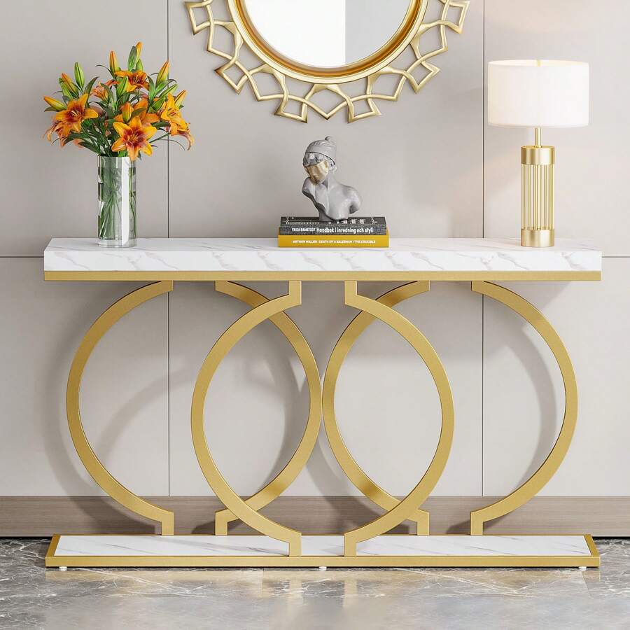 Table console moderne dorée en - Tables avis et prix