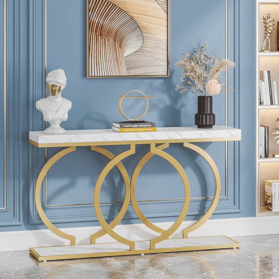 Table console moderne dorée en - Tables avis et prix