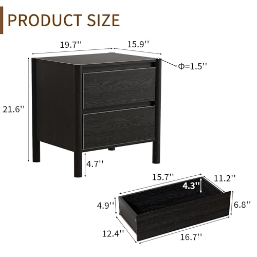 Ensemble de 2 tables de chevet - Solid Wood Nightstand 2 Drawers avis et prix