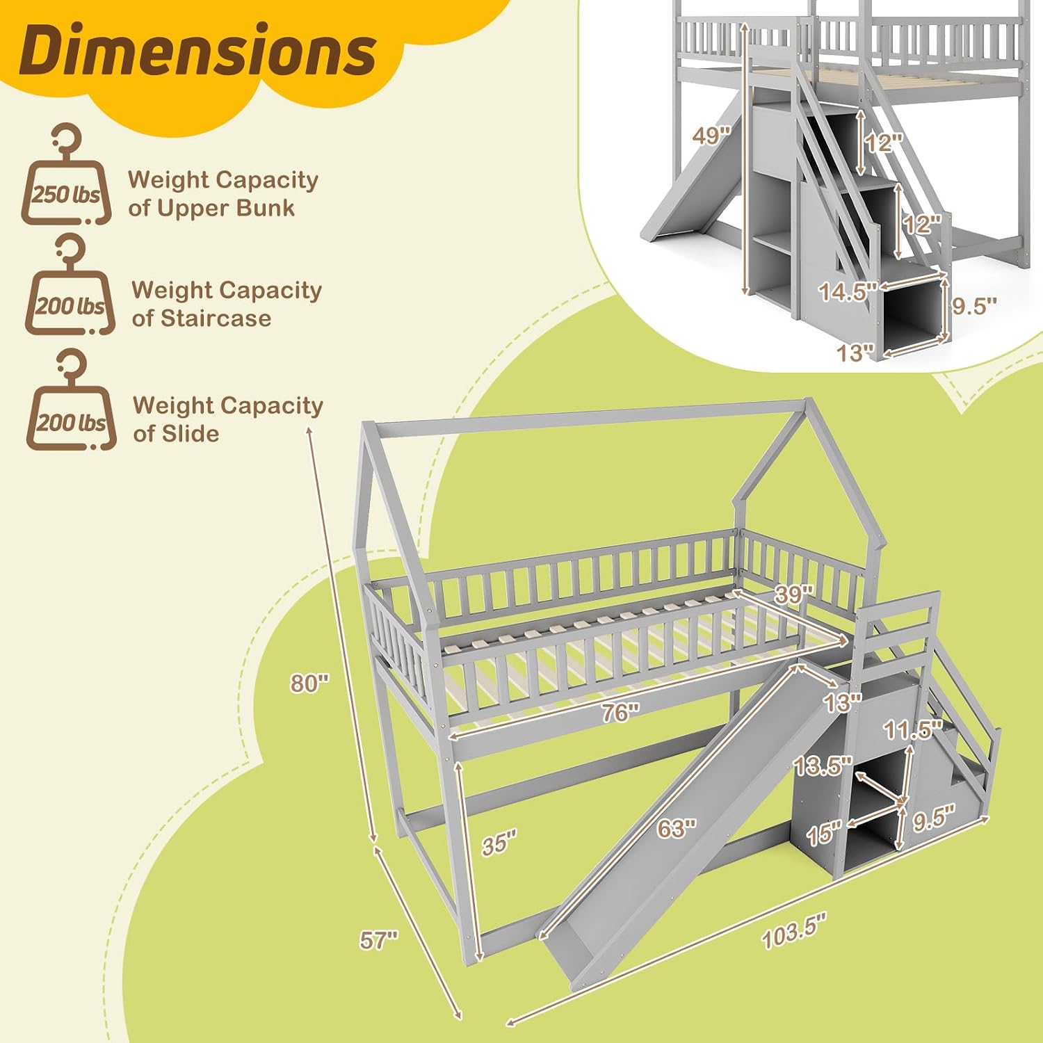 Lit superposé double avec esca - Bunk Bed With Stairs And Slide avis et prix