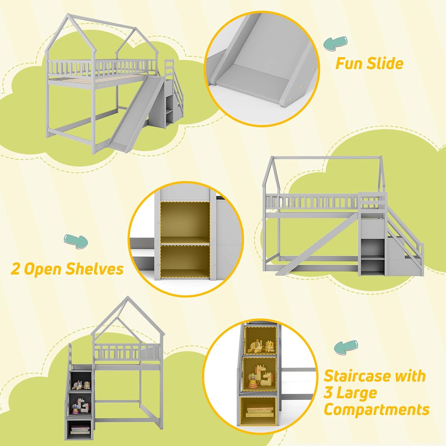 Lit superposé double avec esca - Bunk Bed With Stairs And Slide avis et prix