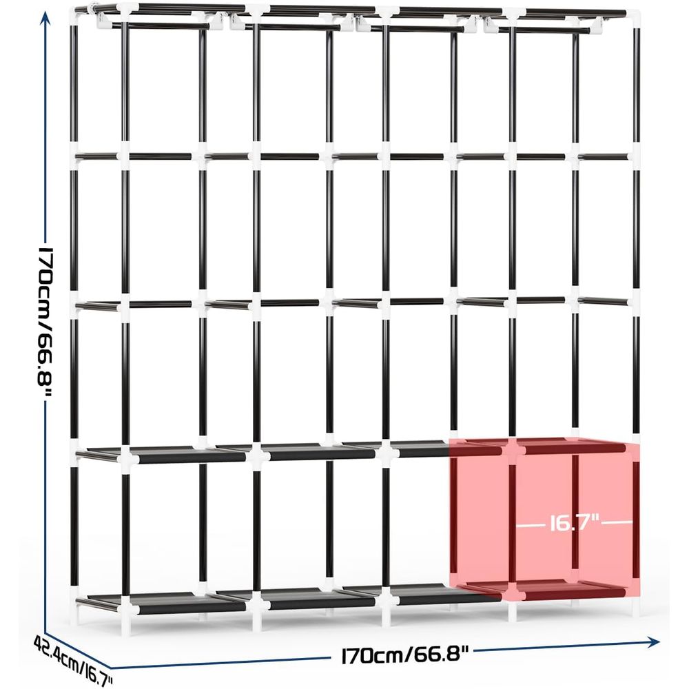 Organisateur de vêtements avec - Wardrobe Closet Portable Fabric Cover avis et prix